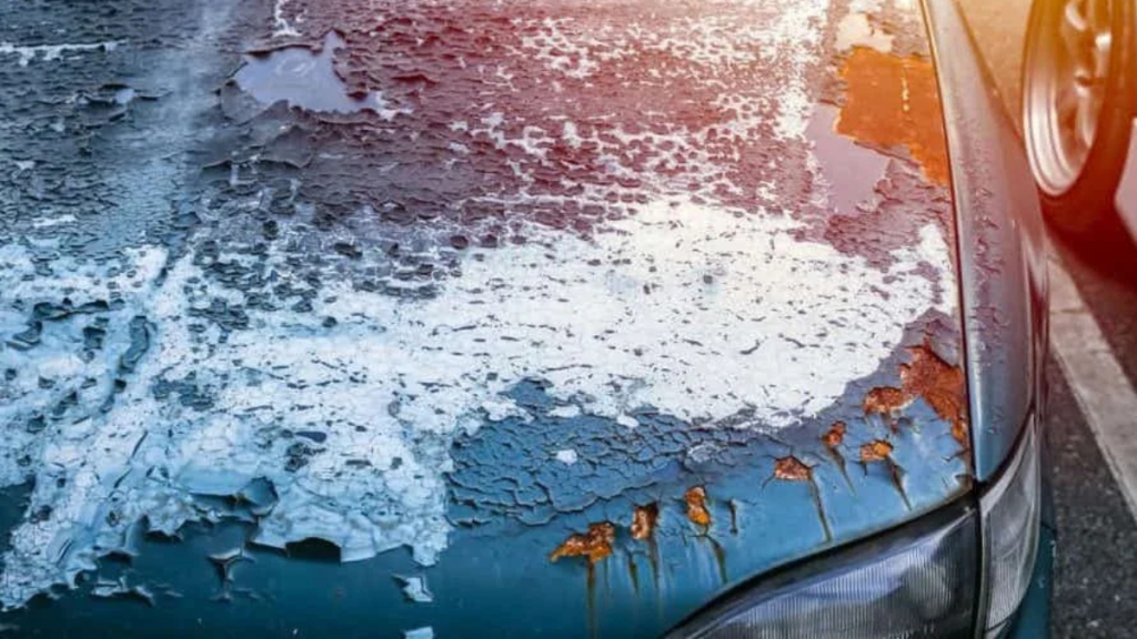 Dégâts soleil sur carrosserie auto
